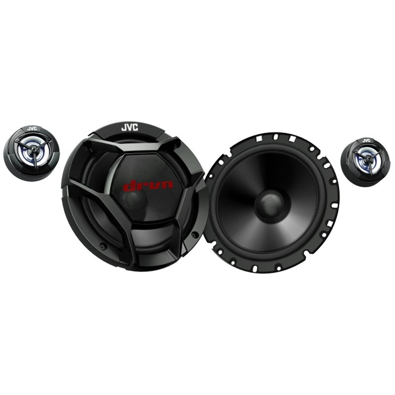 JVC CS-DR1700C DRVN 360 Watt Series Component Car Stereo Speaker Kit -2-Way Separates, Carbon Mica Cone and Hybrid Surround, 2-6.75" Woofers and 2-1" tweeters with Integrated Crossover - Image 1